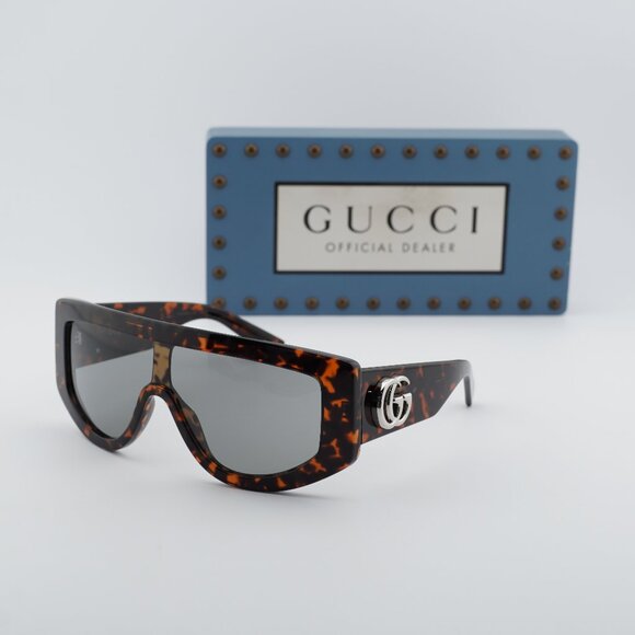 Gucci GG1950S 003 Shield Sunglasses - Dark Havana/Grey main image 10